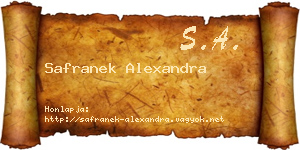Safranek Alexandra névjegykártya